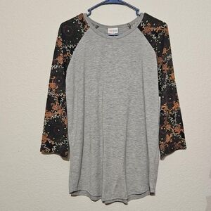Large Grey LuLaRoe Baseball Tee